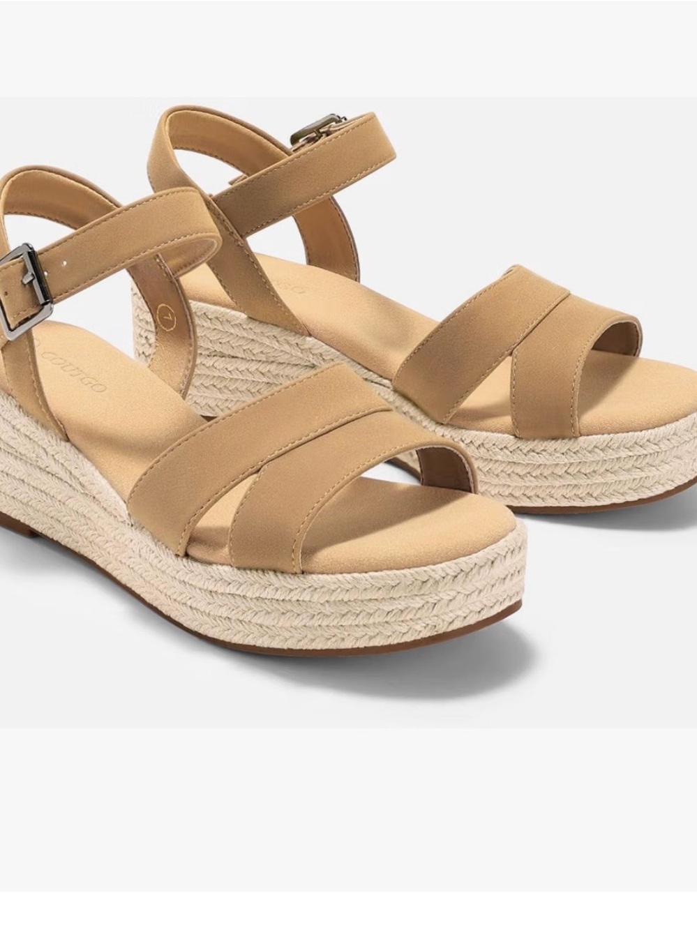 Women’s Tan Espadrille Platform Wedge Sandals